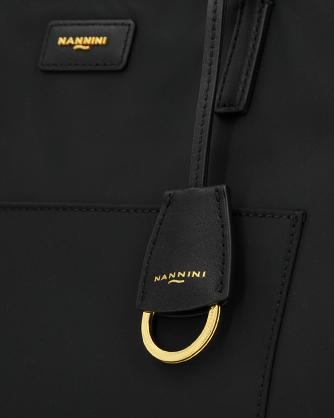 Nannini - Borsa in Nylon con Dettagli in Pelle Carla