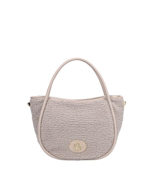 Ynot - Small "Dreaming" Faux Fur Tote Bag - MILK