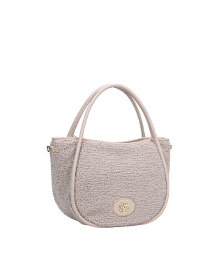 Ynot - Small "Dreaming" Faux Fur Tote Bag - MILK 2