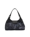  Ynot - Borsa shopping media con patta in tessuto ed ecopelle