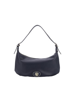 Ynot - Happy Single-Handle Faux Leather Shoulder Bag - Navy