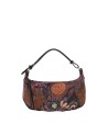 Ynot - Borsa a spalla hobo piccola in tessuto ed ecopelle con