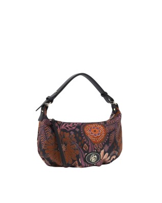  Ynot - Borsa a spalla hobo piccola in tessuto ed ecopelle con 2