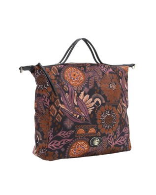  Ynot - Borsa tote bag in tessuto ed ecopelle Indigo 2