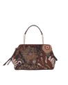  Ynot - Clutch in tessuto ed ecopelle con manico Indigo