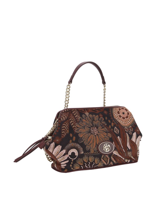  Ynot - Clutch in tessuto ed ecopelle con manico Indigo