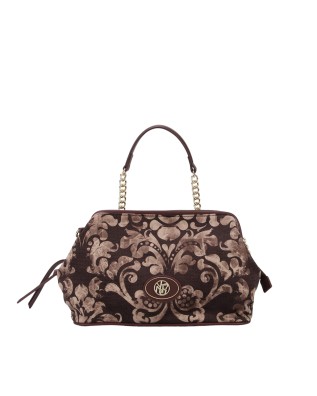 Ynot – Clutch aus Stoff und Kunstleder mit Indigo-Griff -...