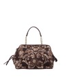  Ynot - Clutch in tessuto ed ecopelle con manico Indigo
