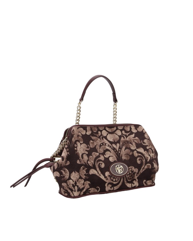  Ynot - Clutch in tessuto ed ecopelle con manico Indigo