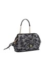  Ynot - Clutch in tessuto ed ecopelle con manico Indigo