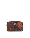  Ynot - Beauty case medio in tessuto ed ecopelle Indigo