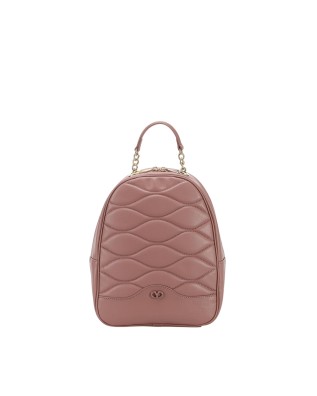 Ynot - Women's quilted faux leather backpack with metal...