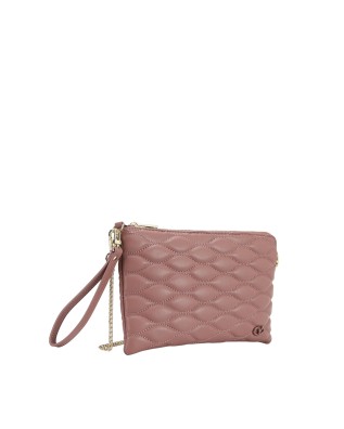 Ynot - Quilted faux leather clutch with Iride chain strap 2