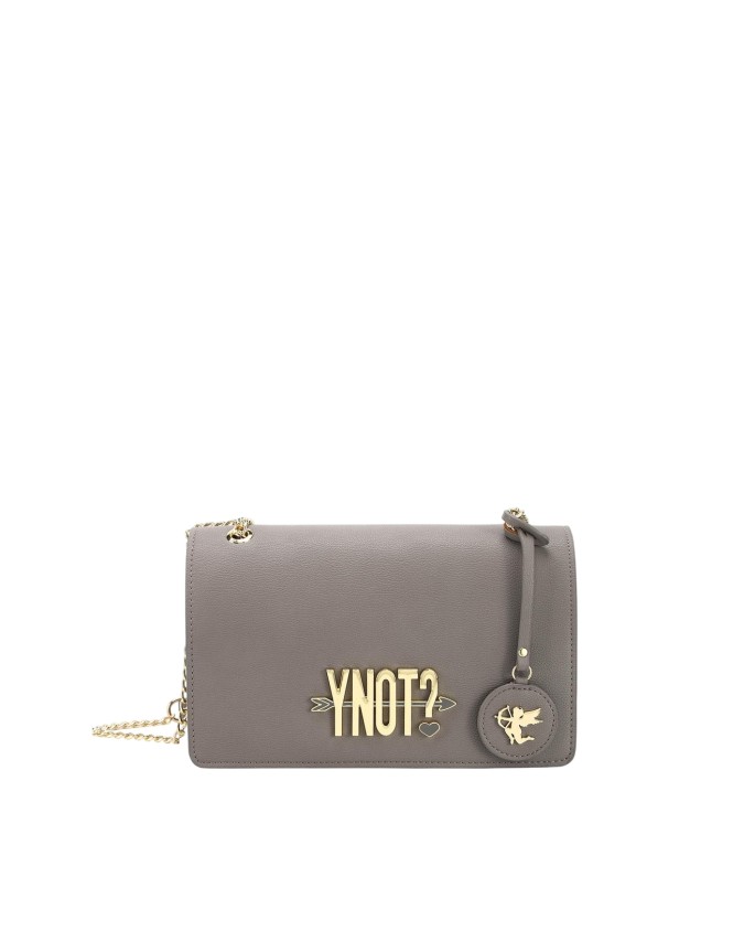  Ynot - Borsa flap bag in ecopelle con spallaccio a catena