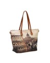  Ynot - Borsa shopping media in ecopelle stampa città Yesbag