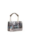  Ynot - Borsa postina con patta in ecopelle stampa città Yesbag