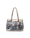  Ynot - Tote bag in ecopelle con stampa città Yesbag