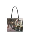  Ynot - Borsa shopping squadrata in ecopelle stampa città Yesbag