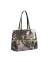 Ynot - Borsa shopping squadrata in ecopelle stampa città Yesbag