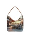  Ynot - Borsa a spalla hobo bag in ecopelle con manico singolo