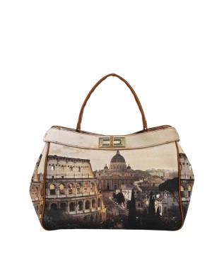 Ynot - Yesbag City-Print Faux Leather Handbag