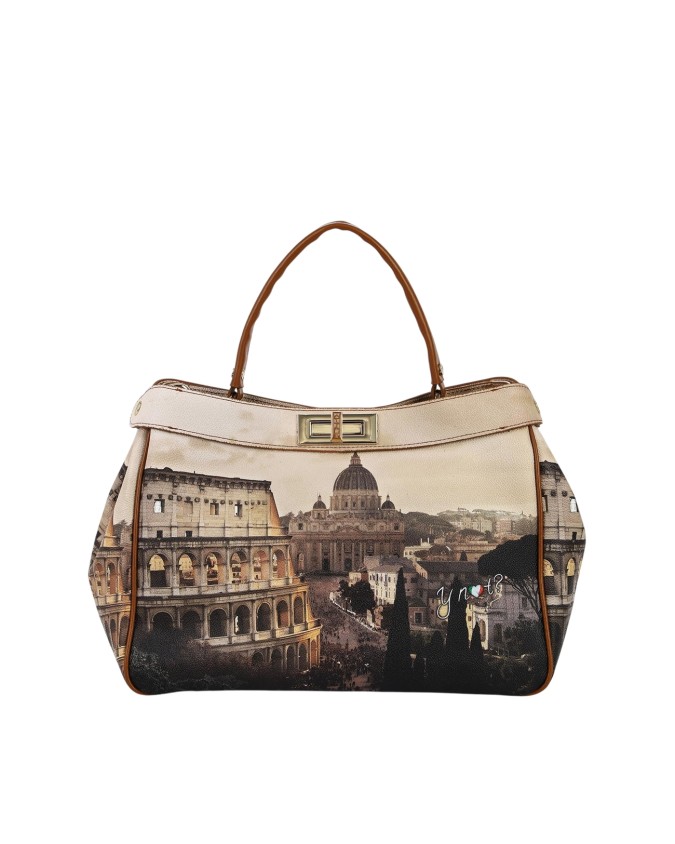  Ynot - Borsa a mano in ecopelle stampa città Yesbag