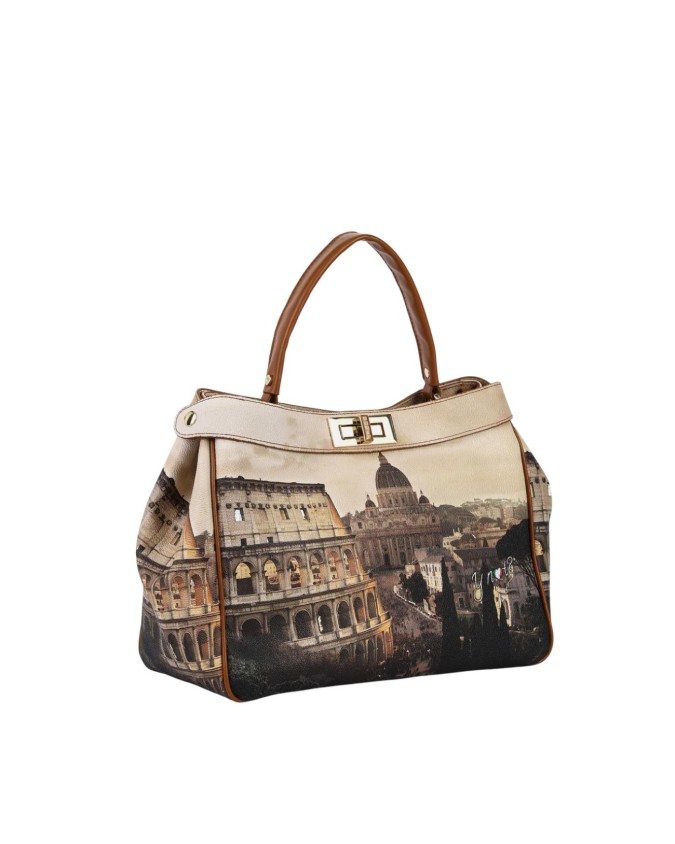  Ynot - Borsa a mano in ecopelle stampa città Yesbag