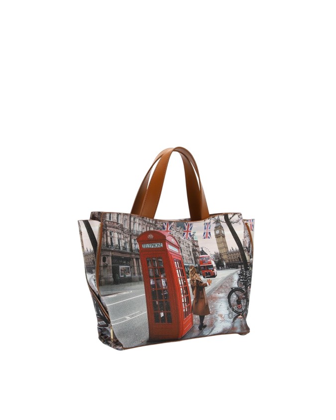  Ynot - Borsa tote bag grande in ecopelle stampa città Yesbag