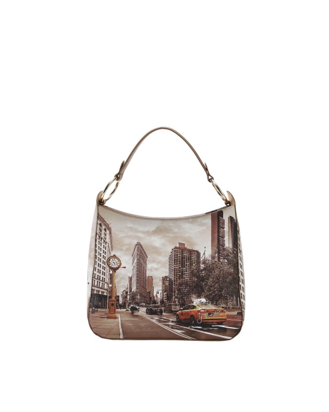  Ynot - Borsa a spalla a sacca in ecopelle stampa città Yesbag
