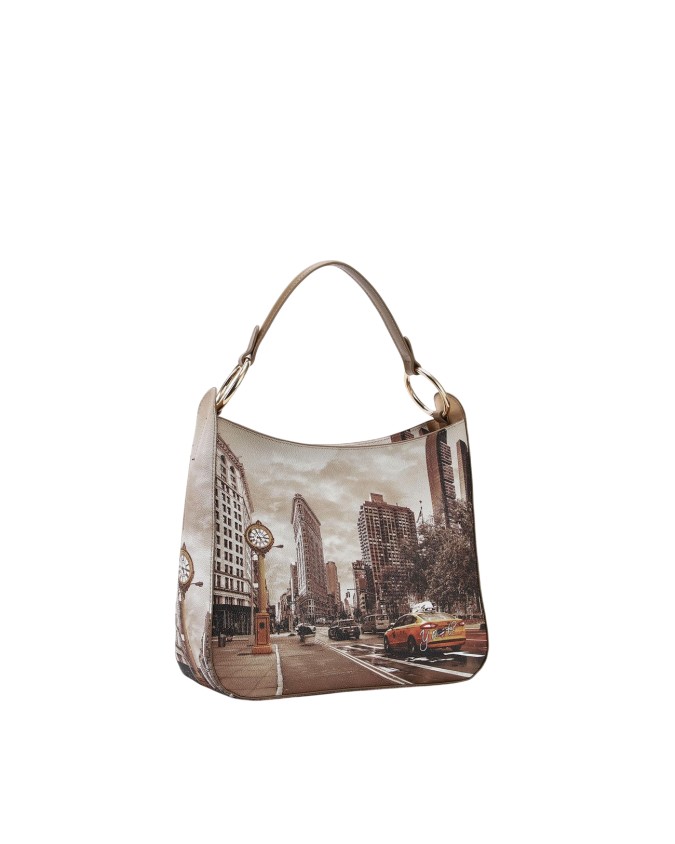  Ynot - Borsa a spalla a sacca in ecopelle stampa città Yesbag