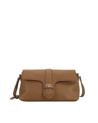 Ynot - Zoe Faux Leather Flap Shoulder Bag - Nut