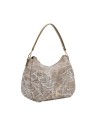  Ynot - Borsa a spalla Hobo in tessuto ed ecopelle con manico
