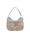  Ynot - Borsa a spalla Hobo in tessuto ed ecopelle con manico
