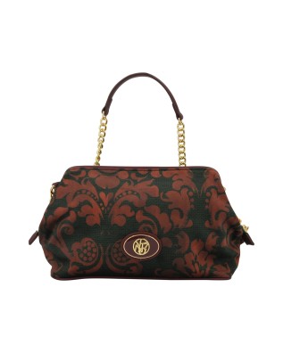 Ynot – Clutch aus Stoff und Kunstleder mit Indigo-Griff -...