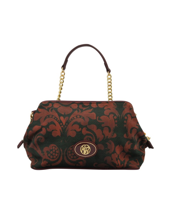  Ynot - Clutch in tessuto ed ecopelle con manico Indigo