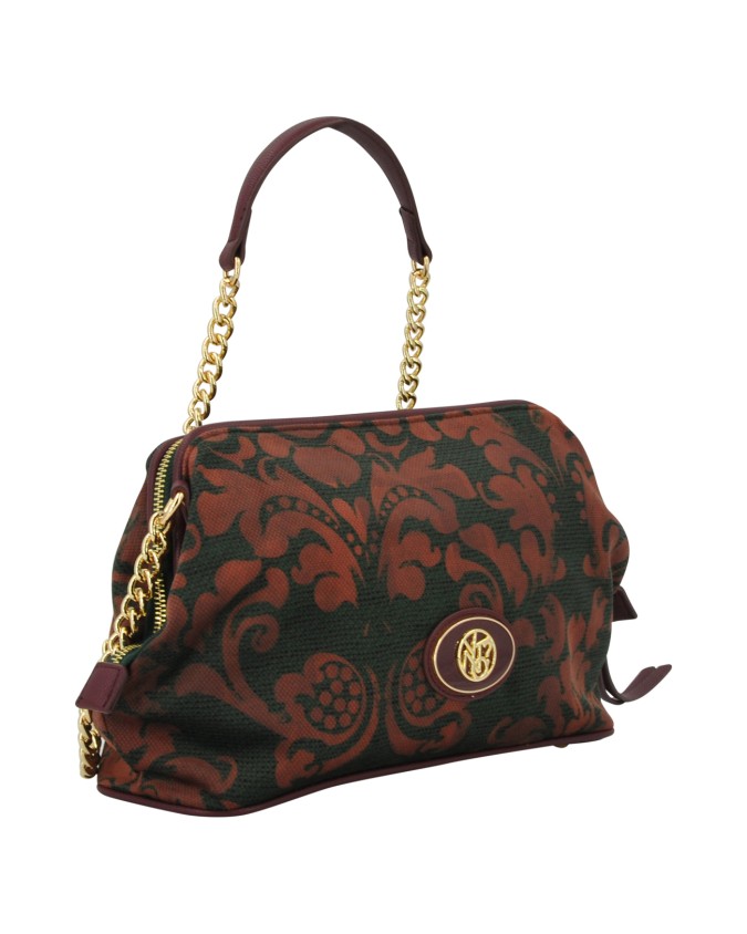  Ynot - Clutch in tessuto ed ecopelle con manico Indigo