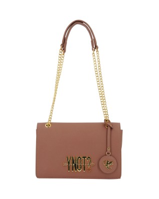  Ynot - Borsa flap bag in ecopelle con spallaccio a catena