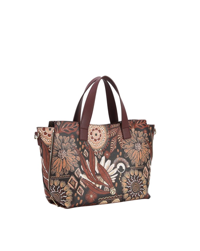  Ynot - Borsa tote bag Large in ecopelle rigida Ikebana