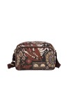 Ynot - Faux leather reporter-style shoulder bag with Ikebana front pocket