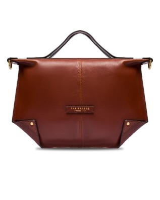 The Bridge - Leather Handbag with Shoulder Strap and...