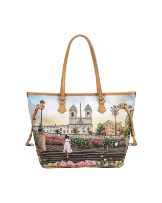  Ynot - Shopping bag Tg. XXL in ecopelle con stampa città Yesbag 2