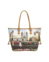  Ynot - Shopping bag Tg. XXL in ecopelle con stampa città Yesbag