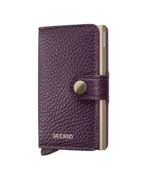 Secrid - Pebble Leather and Aluminum Miniwallet - Grape