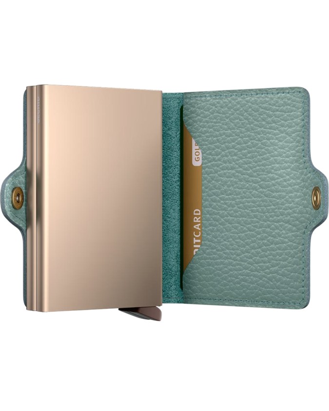  Secrid - Twin wallet in pelle e alluminio Pebble
