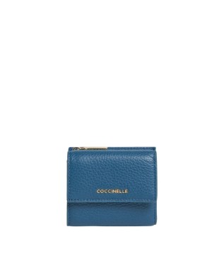 Coccinelle - Portafoglio Mini in pelle con patta Metallic Soft