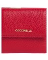  Coccinelle - Portafoglio Mini in pelle con patta Metallic Soft