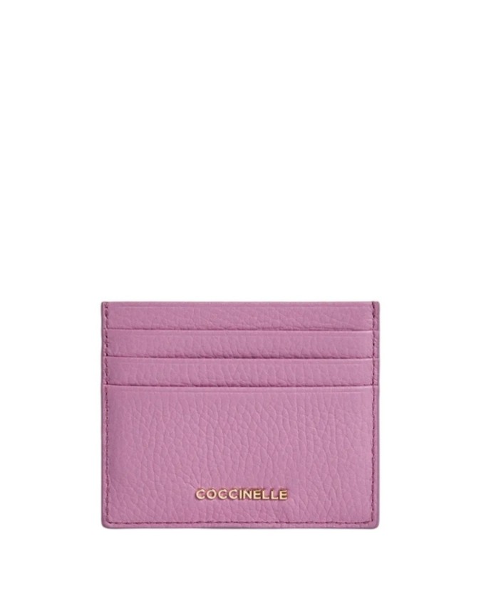  Coccinelle - Porta carte di credito in pelle Metallic Soft