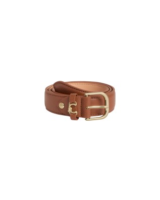 Coccinelle - H 3 Metal Loop Women's Leather Belt - Cognac