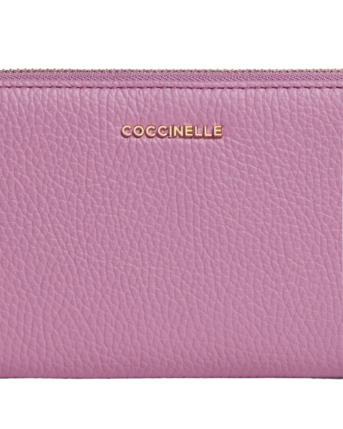  Coccinelle - Portafoglio in pelle zip around Metallic Soft