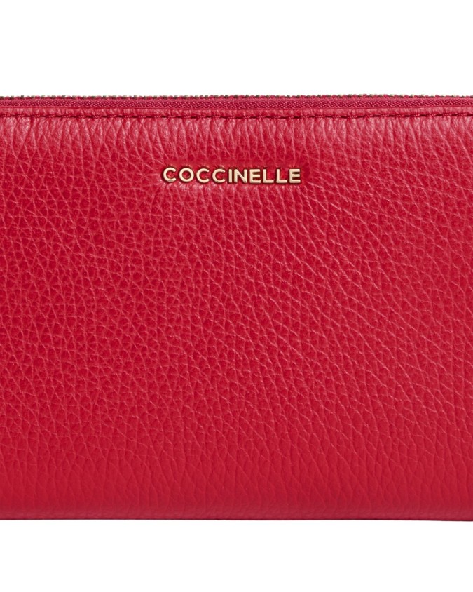  Coccinelle - Portafoglio in pelle zip around Metallic Soft